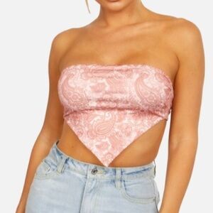 Henna baby pink tube top